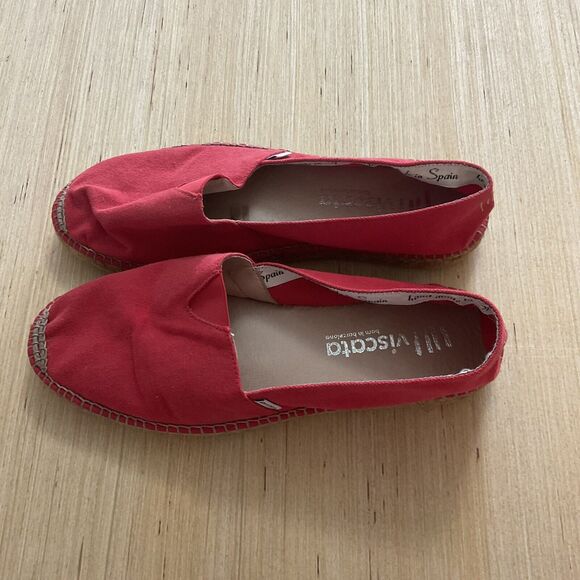 Viscata Red Canvas Slip On Espadrille Limited Edition Flats Size 44 (9.5 US) - Picture 6 of 11